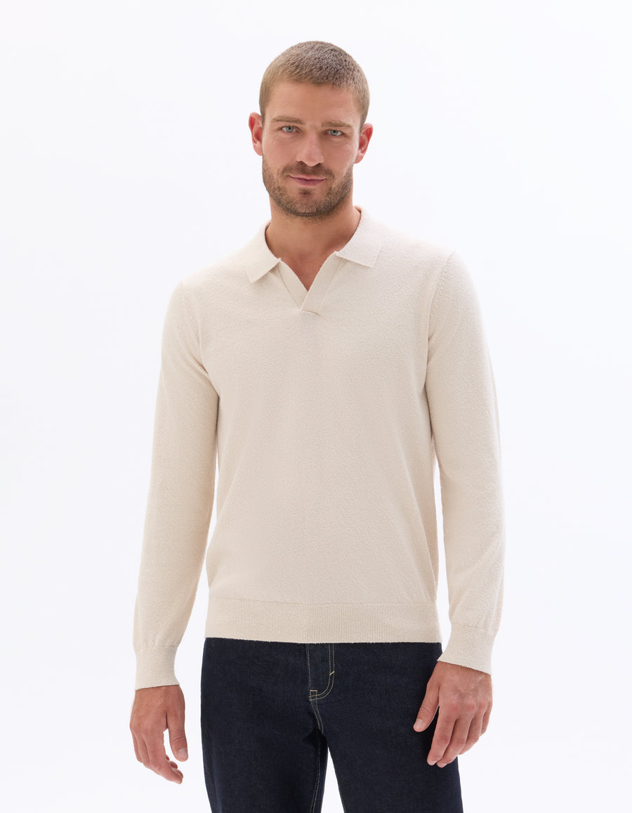 Regular Fit Cotton Blend Textured Round Neck Sweater - Beige