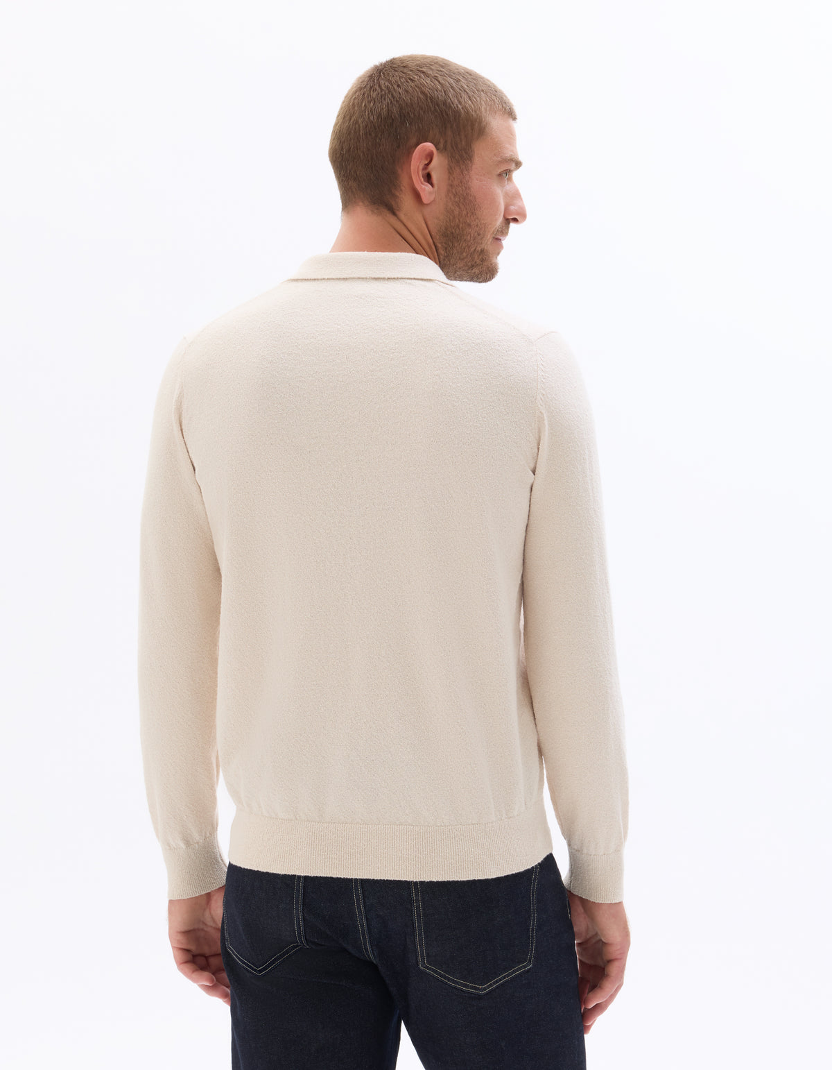 Regular Fit Cotton Blend Textured Round Neck Sweater - Beige