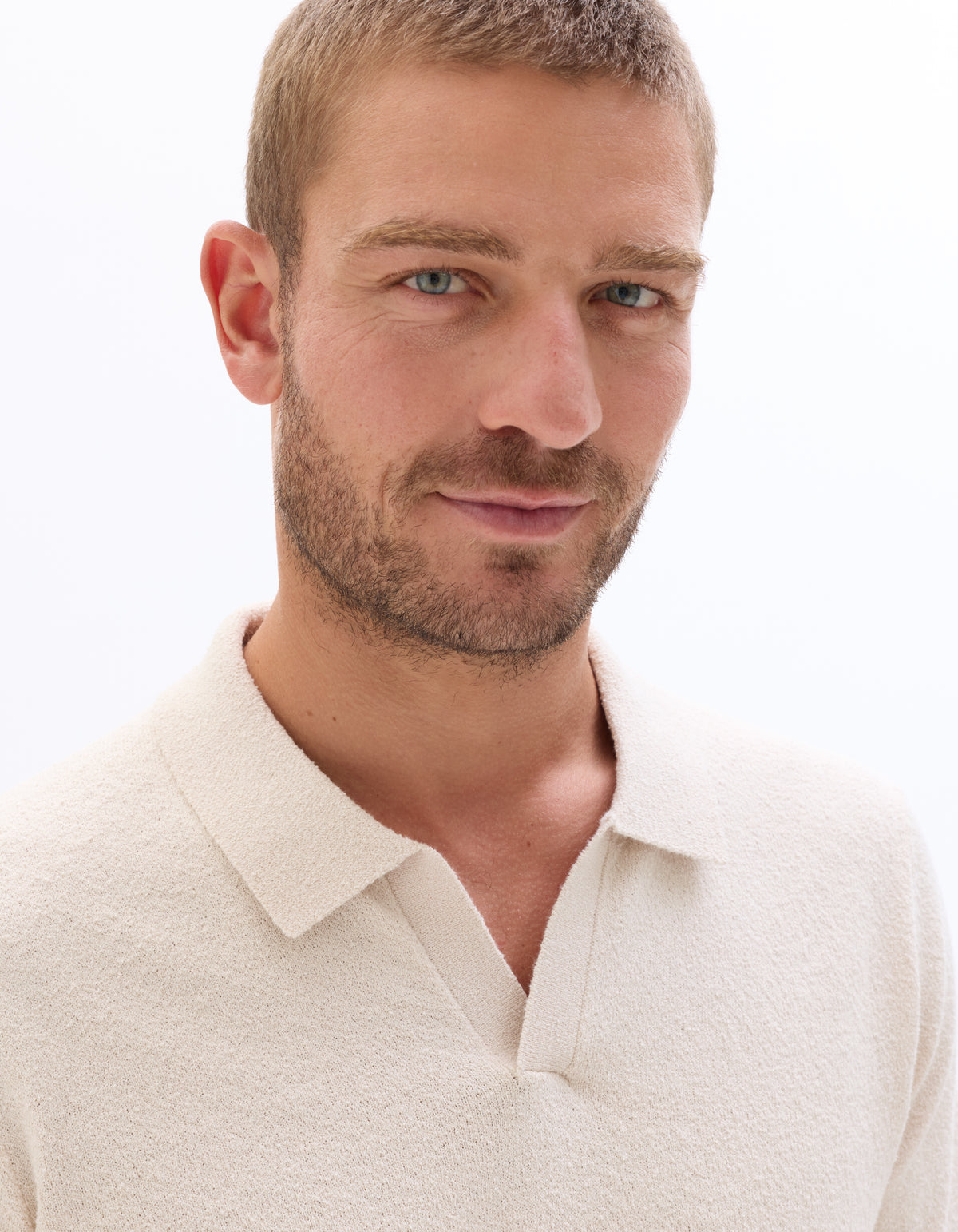 Regular Fit Cotton Blend Textured Round Neck Sweater - Beige