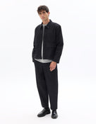 Boxy Fit 100% Cotton Solid Spread Collar Jackets - Black