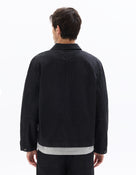 Boxy Fit 100% Cotton Solid Spread Collar Jackets - Black