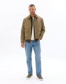 Regular Fit 100% Cotton Spread Collar Jacket - Khaki