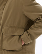 Regular Fit 100% Cotton Spread Collar Jacket - Khaki