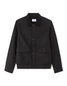 Regular Fit 100% Cotton Spread Collar Jacket - Black