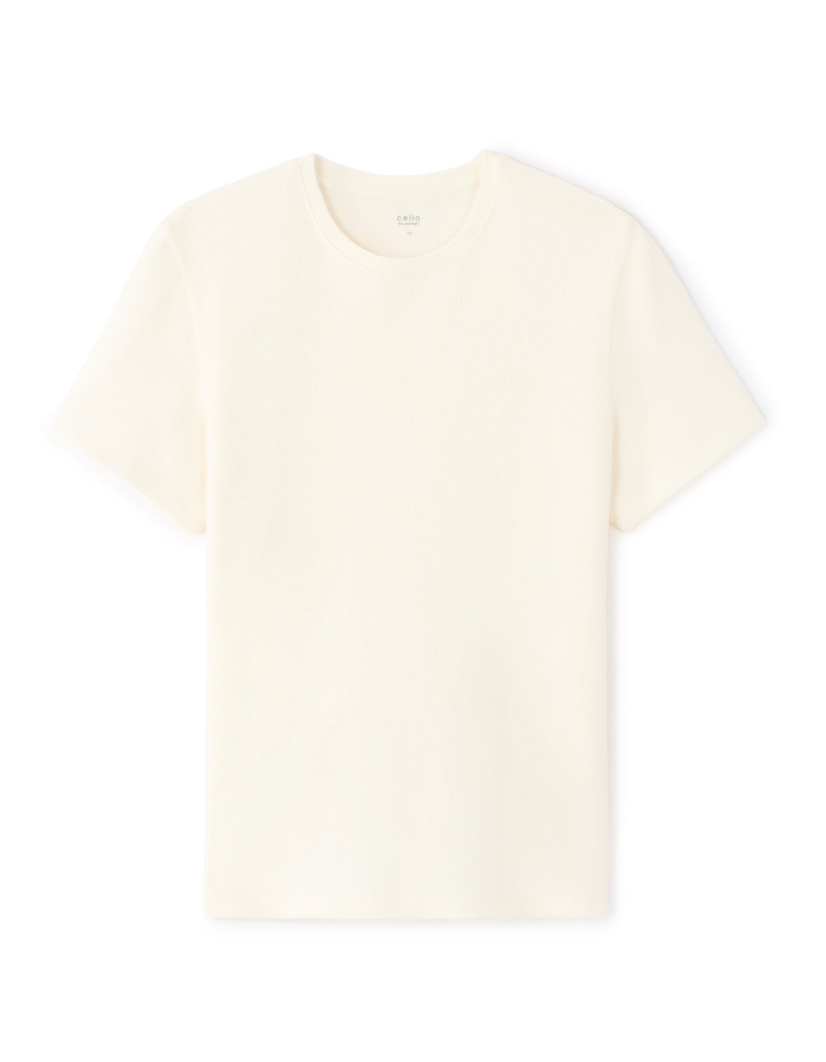 Regular Fit 100% Cotton Textured Round Neck T-Shirt - White