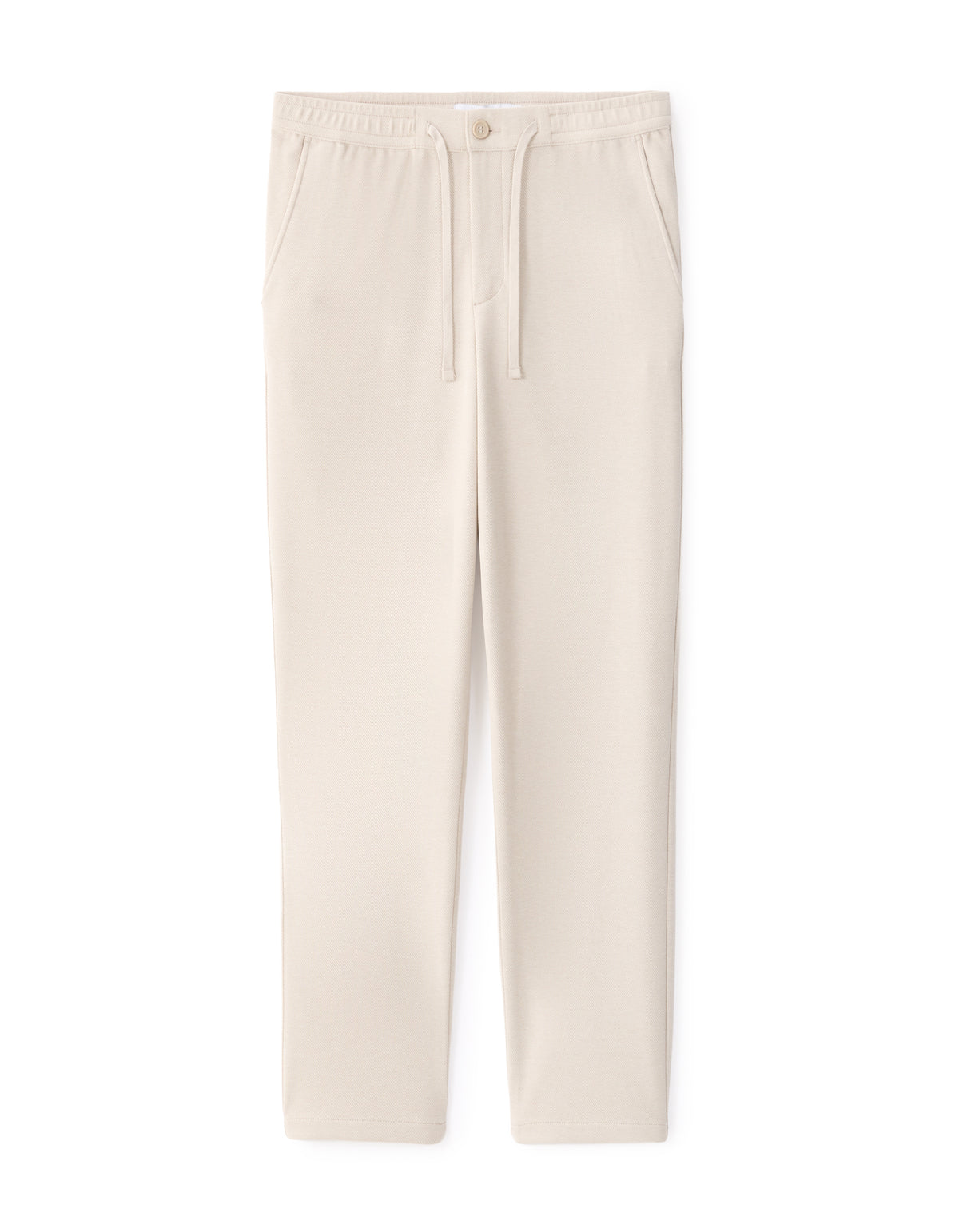 Straight Fit Poly-Cotton Solid Casual Trouser - Beige