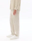 Straight Fit Poly-Cotton Solid Casual Trouser - Beige