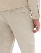 Straight Fit Poly-Cotton Solid Casual Trouser - Beige