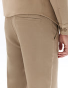 Straight Fit Poly-Cotton Solid Casual Trouser - Brown