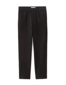 Straight Fit Poly-Cotton Solid Casual Trouser - Black