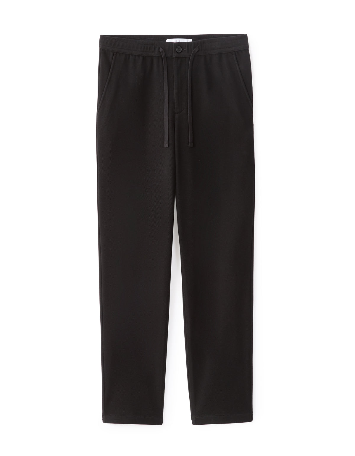 Straight Fit Poly-Cotton Solid Casual Trouser - Black