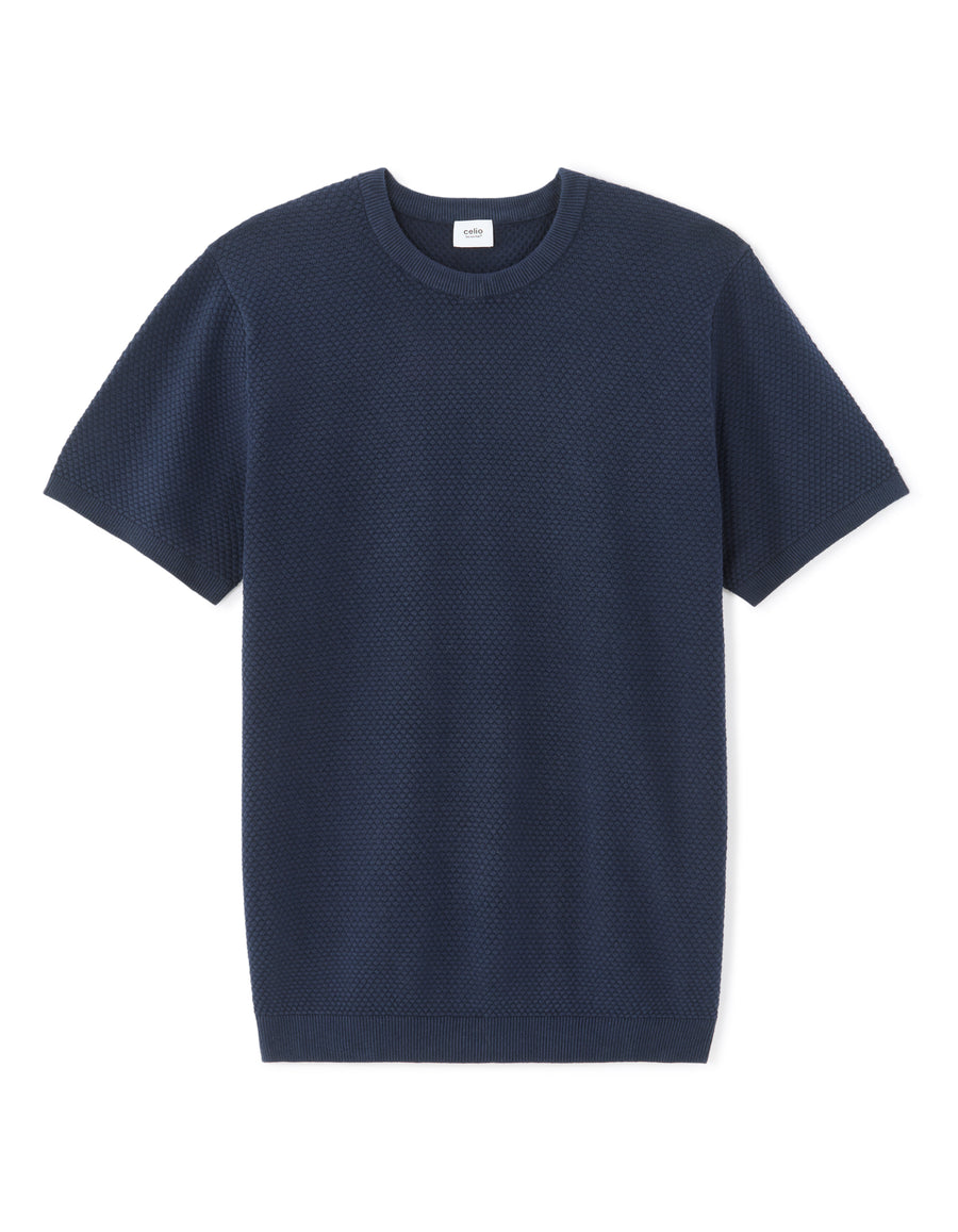 Regular Fit 100% Cotton Crew Neck T-Shirt - Navy Blue