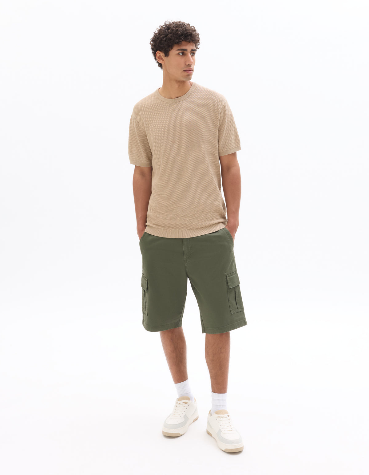 Regular Fit 100% Cotton Crew Neck T-Shirt - Beige