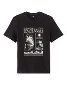 Regular Fit 100% Cotton Printed Round Neck T-Shirt - Black