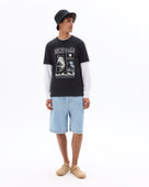 Regular Fit 100% Cotton Printed Round Neck T-Shirt - Black