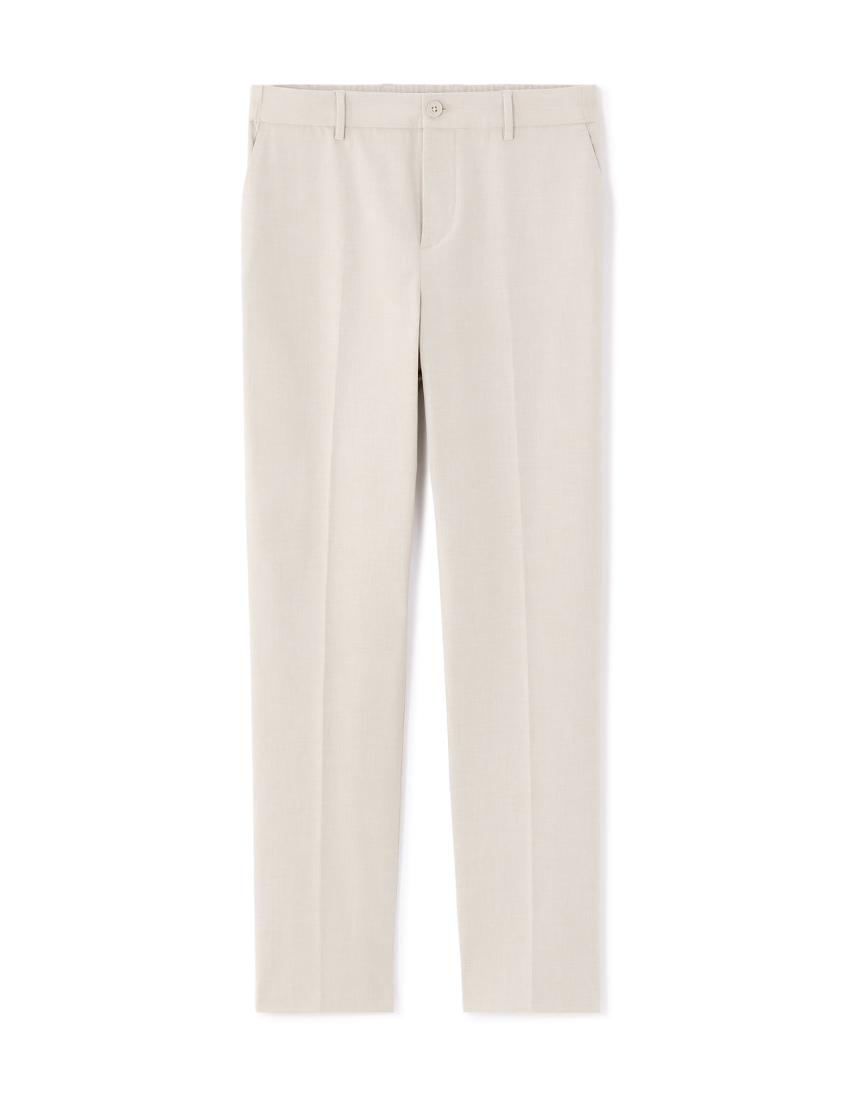 Straight Fit Poly Viscose Casual Trousers - Beige