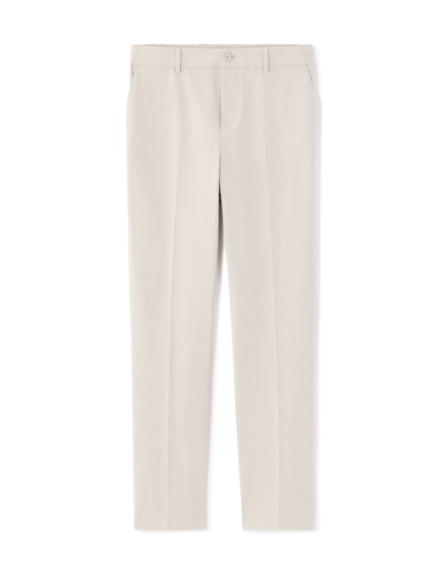 Straight Fit Poly Viscose Casual Trousers - Beige