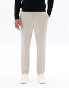 Straight Fit Poly Viscose Casual Trousers - Beige