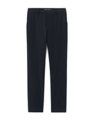 Straight Fit Polyester Casual Trousers - Navy Blue