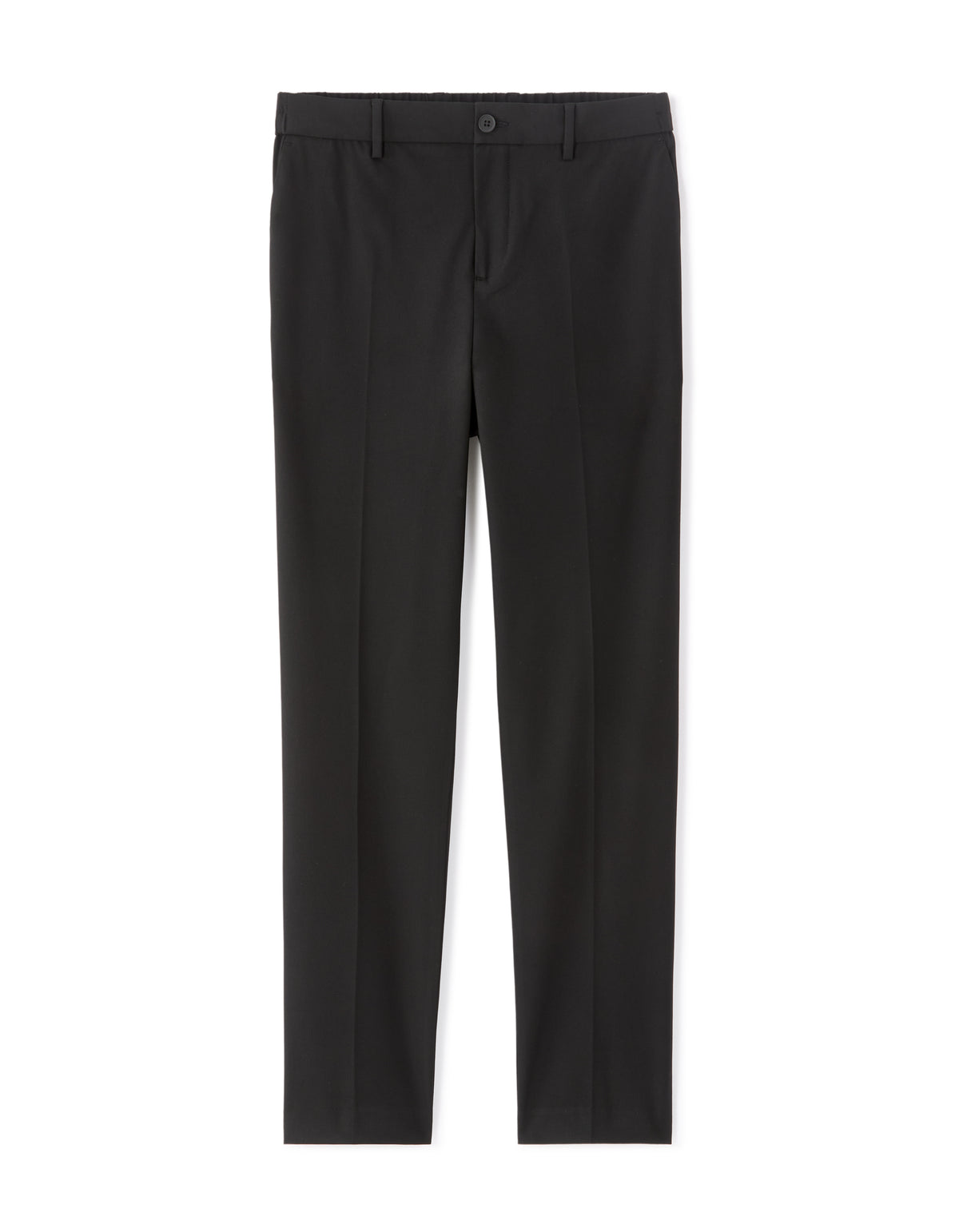 Straight Fit Poly Viscose Casual Trousers - Black