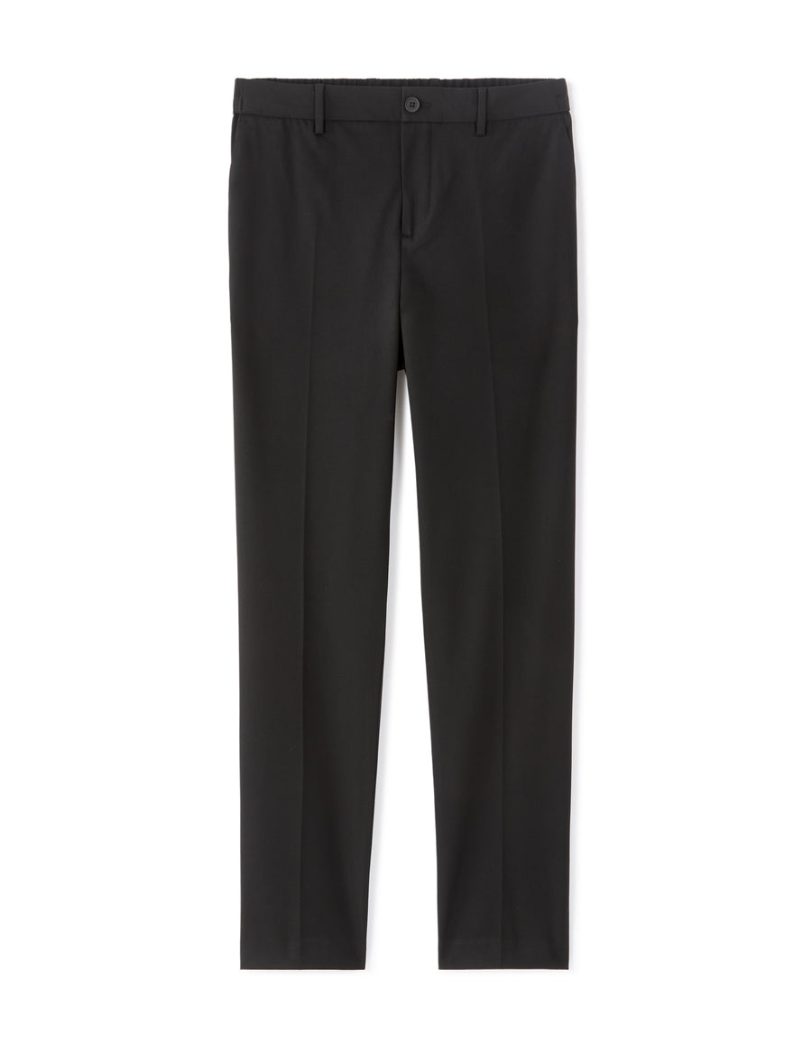 Straight Fit Poly Viscose Casual Trousers - Black