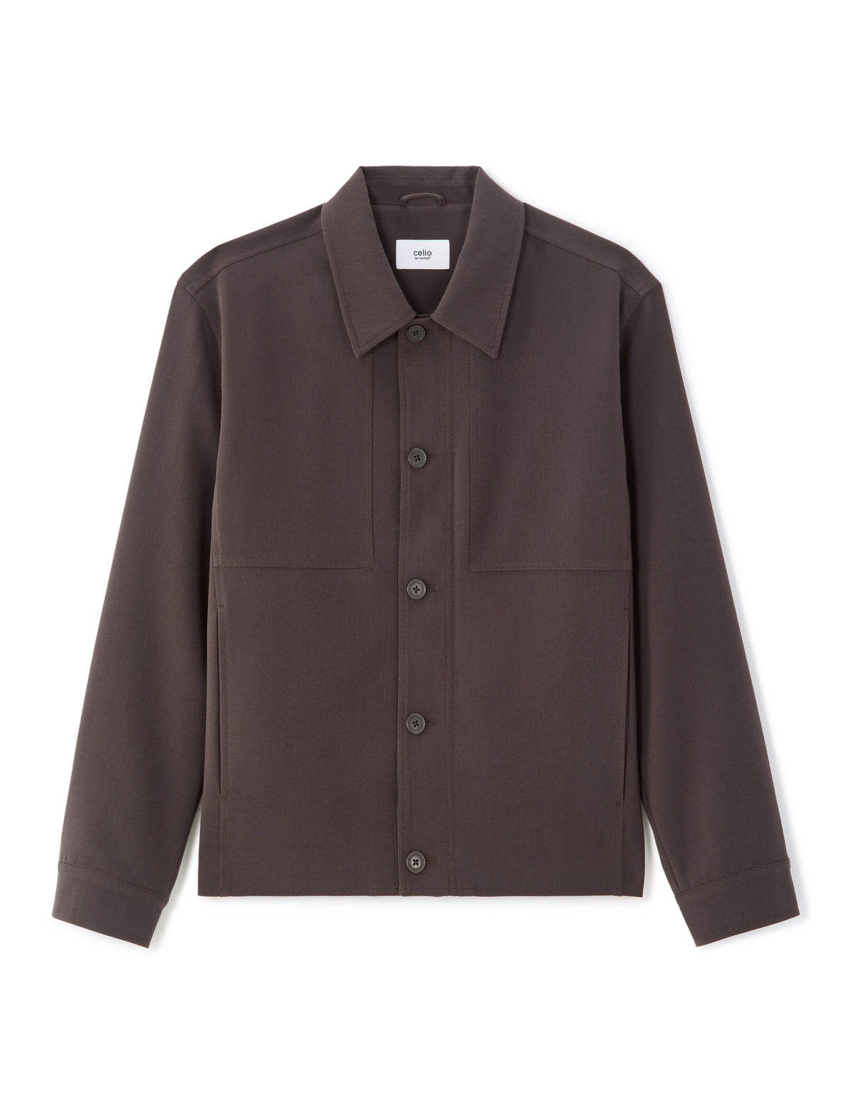 Regular Fit Poly Viscose Spread Collar Jacket - Brown