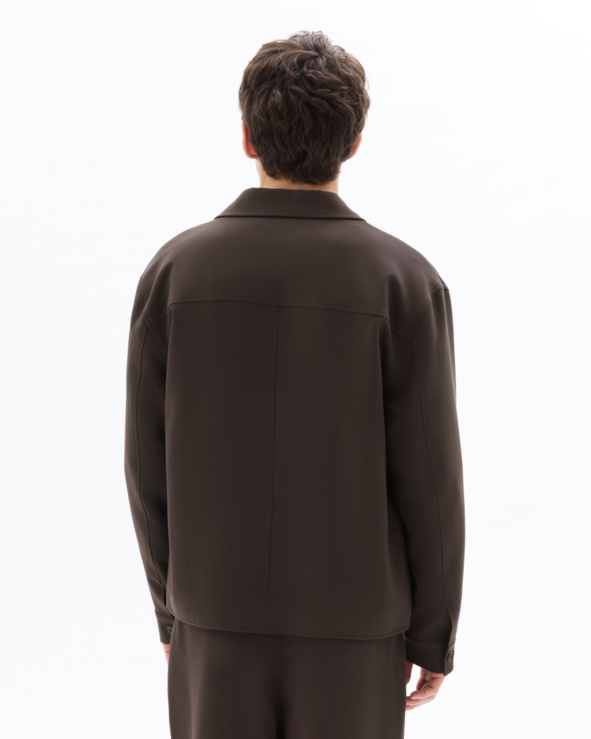 Regular Fit Poly Viscose Spread Collar Jacket - Brown