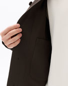 Regular Fit Poly Viscose Spread Collar Jacket - Brown