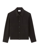 Regular Fit Poly Viscose Spread Collar Jacket - Black
