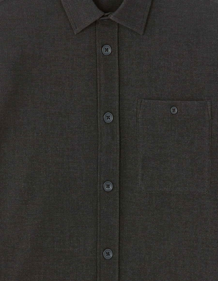 Oversized Poly Viscose Solid Spread Collar Shirts - Grey