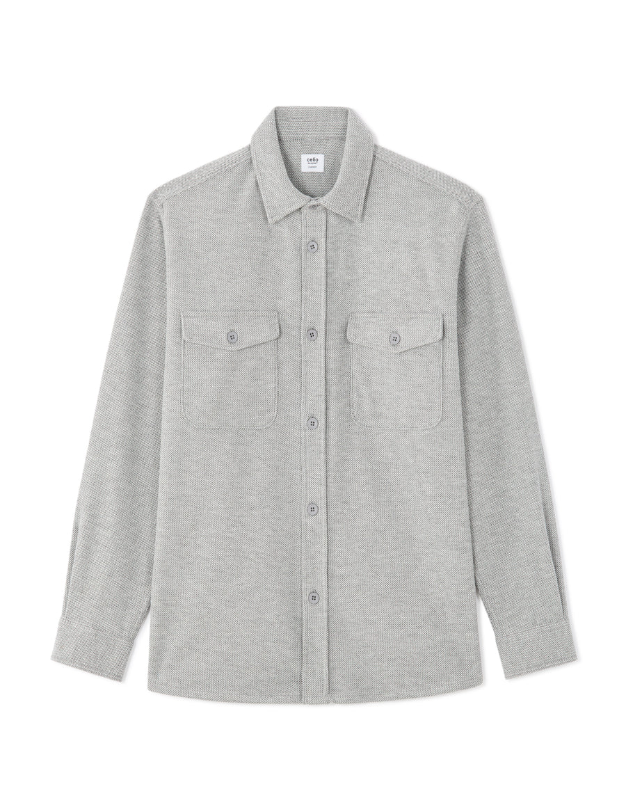 Oversized Poly-Viscose Solid Spread Collar Shirts - Grey