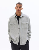 Oversized Poly-Viscose Solid Spread Collar Shirts - Grey