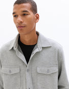 Oversized Poly-Viscose Solid Spread Collar Shirts - Grey
