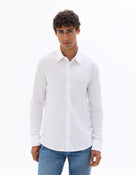 Regular Fit 100% Cotton Spread Collar Shirt - White