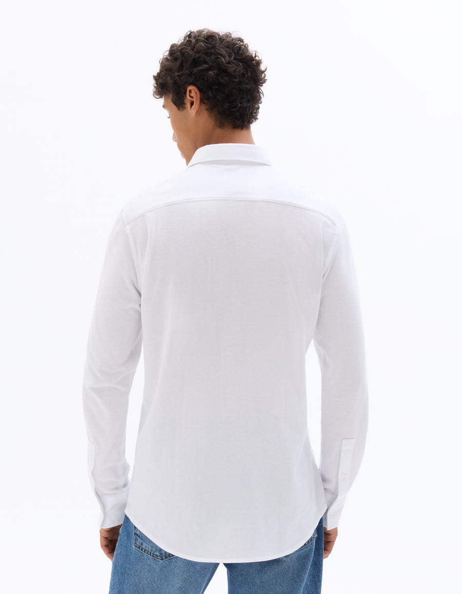 Regular Fit 100% Cotton Spread Collar Shirt - White