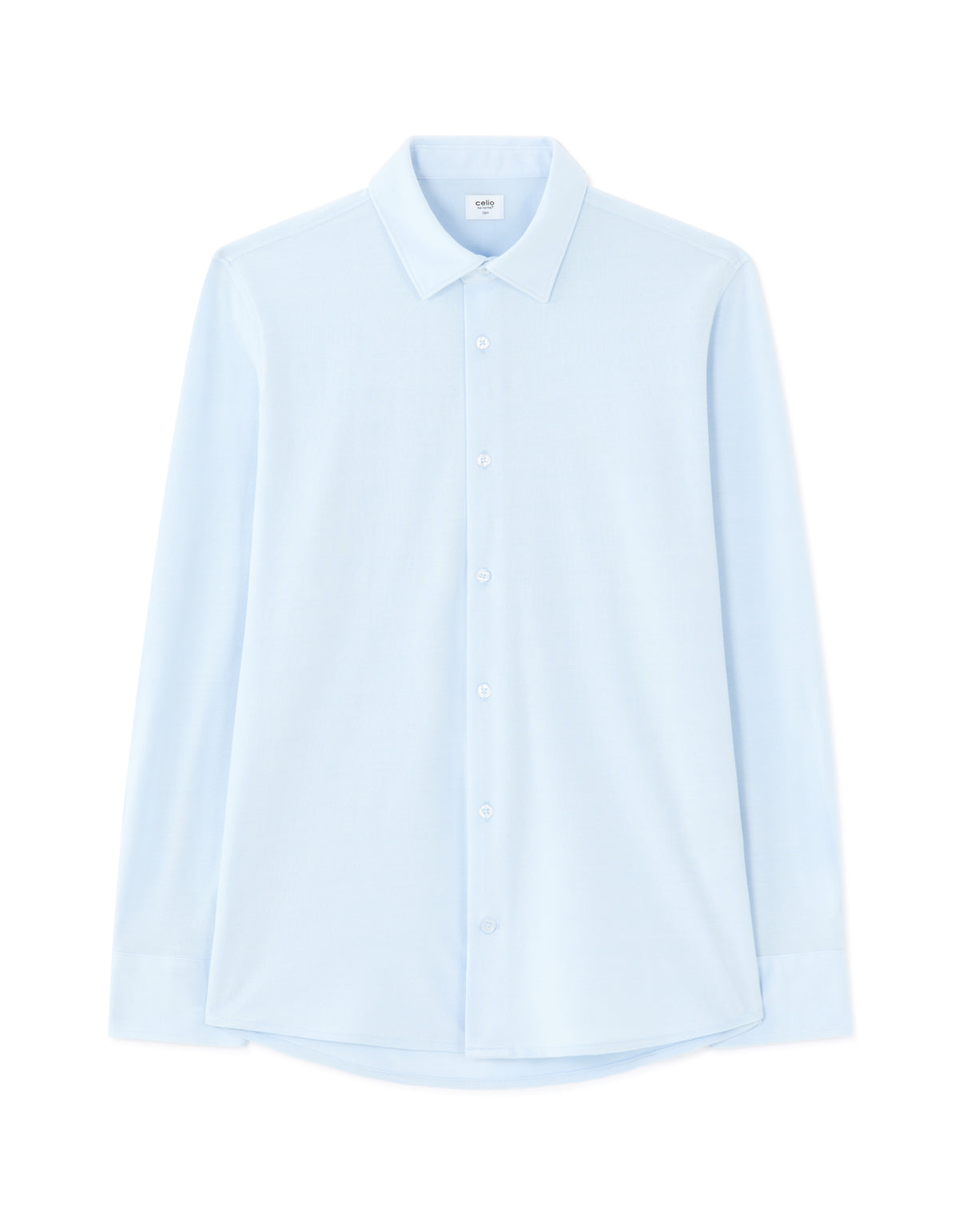Regular Fit 100% Cotton Spread Collar Shirt - Blue