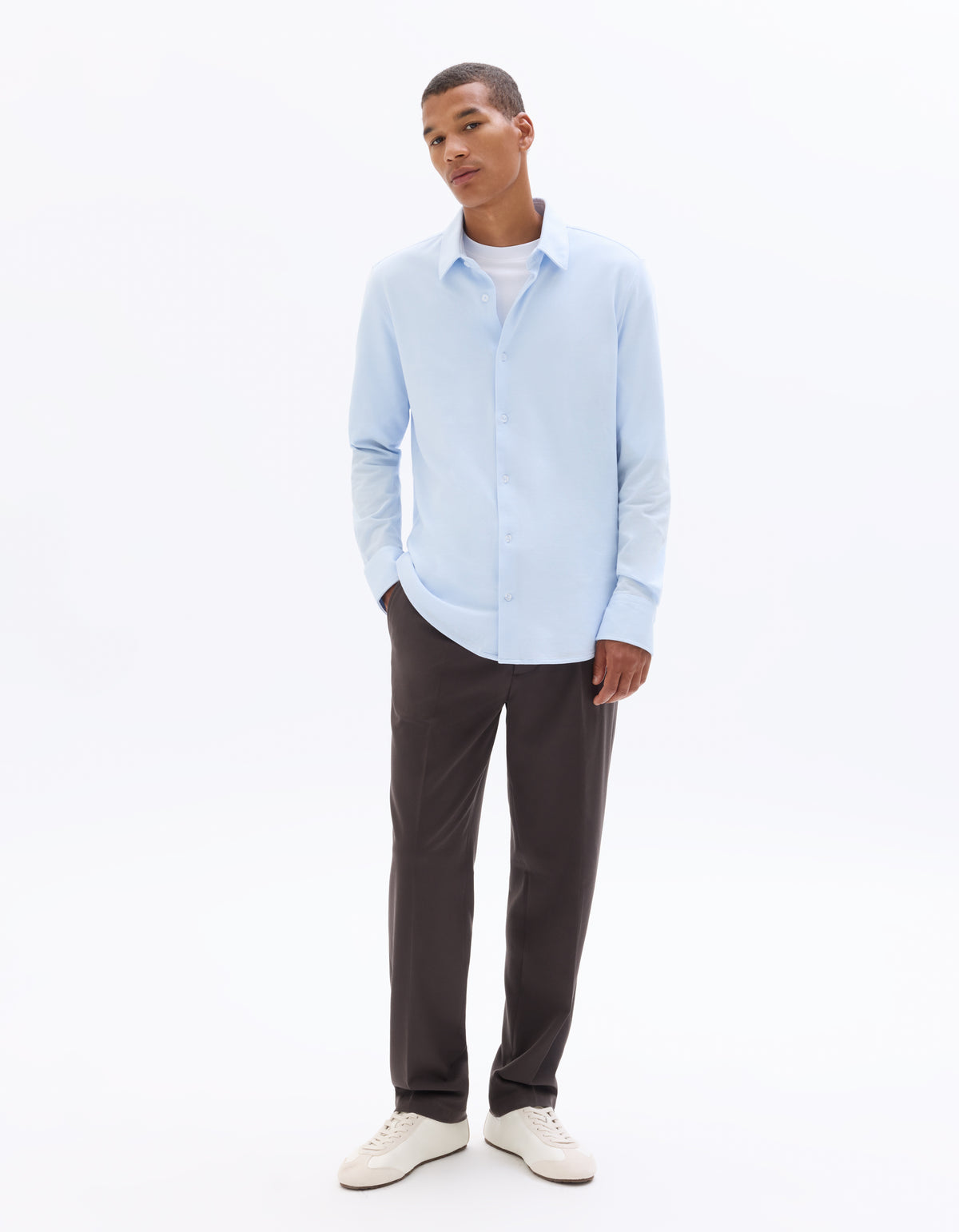 Regular Fit 100% Cotton Spread Collar Shirt - Blue