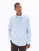Regular Fit 100% Cotton Spread Collar Shirt - Blue