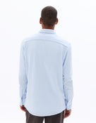 Regular Fit 100% Cotton Spread Collar Shirt - Blue