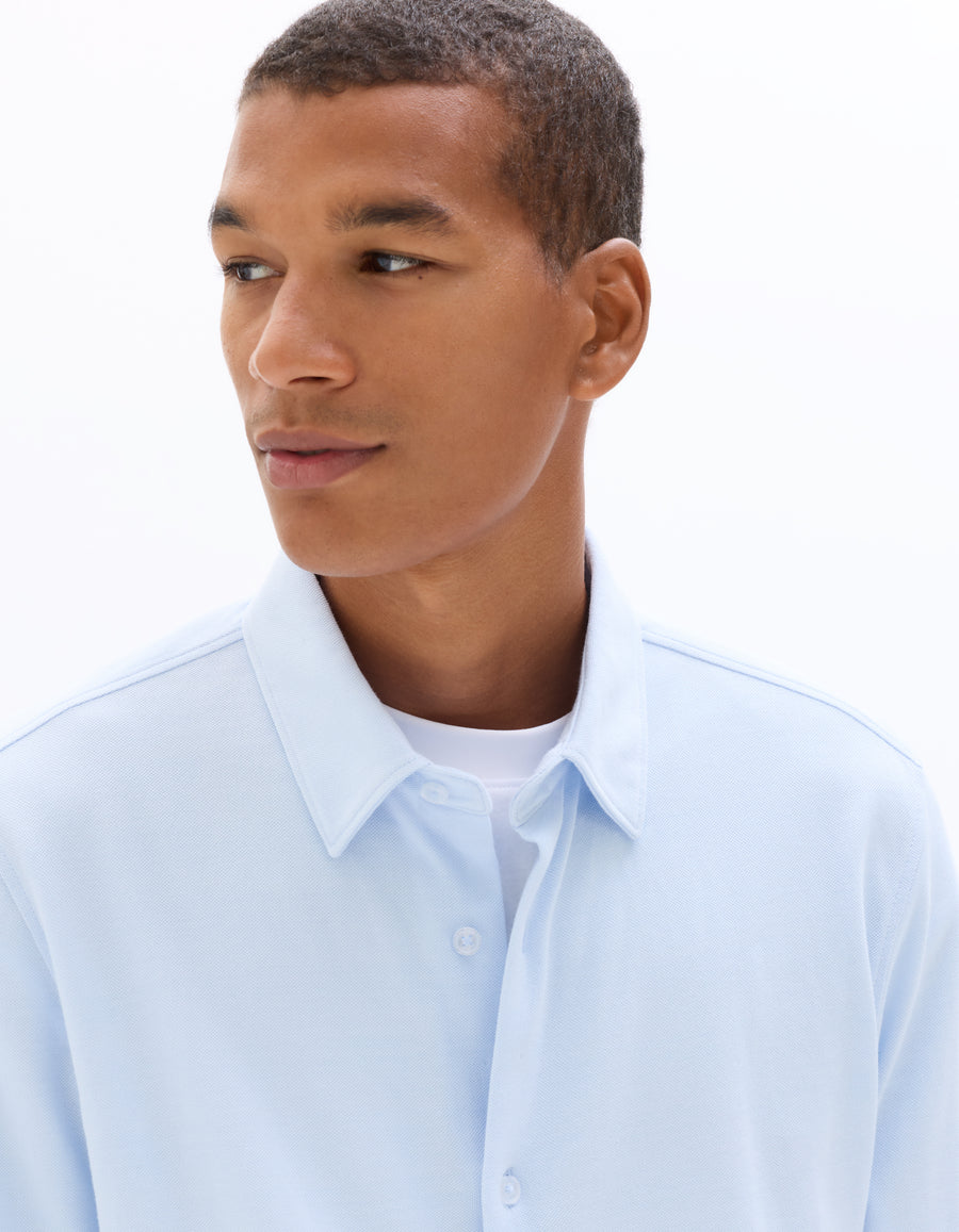 Regular Fit 100% Cotton Spread Collar Shirt - Blue