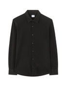 Regular Fit 100% Cotton Spread Collar Shirt - Black