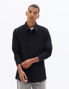 Regular Fit 100% Cotton Spread Collar Shirt - Black