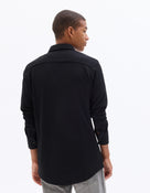 Regular Fit 100% Cotton Spread Collar Shirt - Black