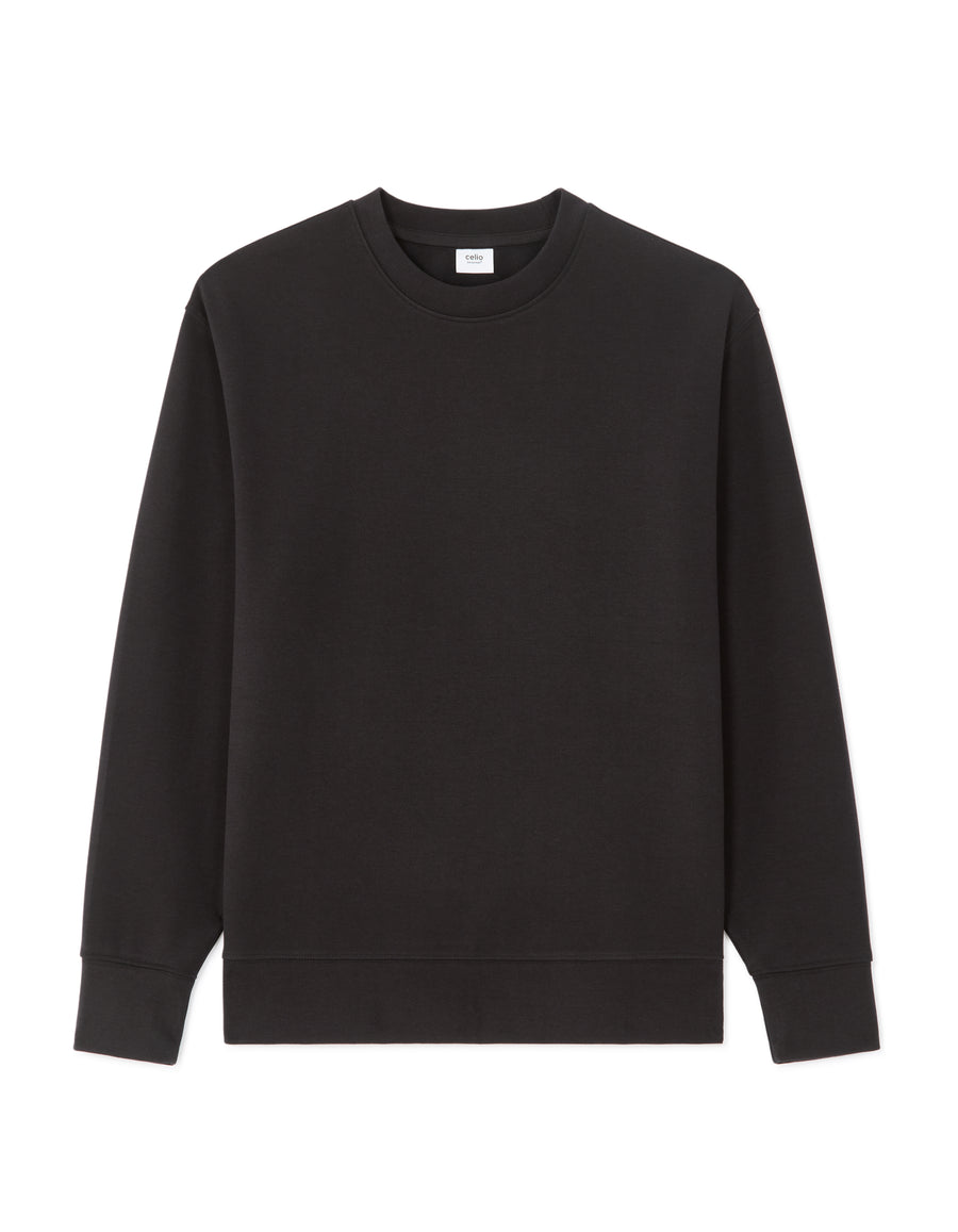 Loose Fit Poly-Cotton Solid Crew Neck Sweatshirt