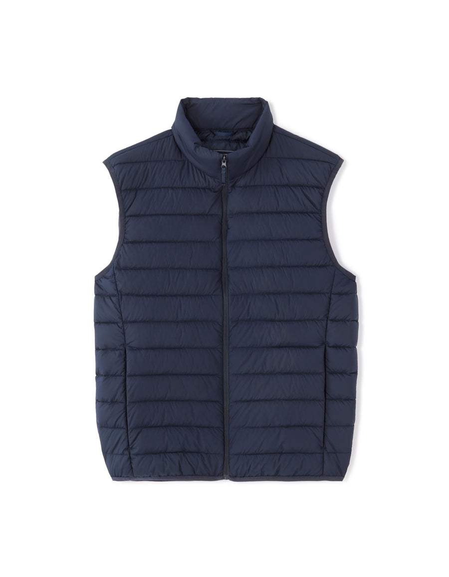 Regular Fit 100% Polyester Solid High Neck Jackets - Navy Blue