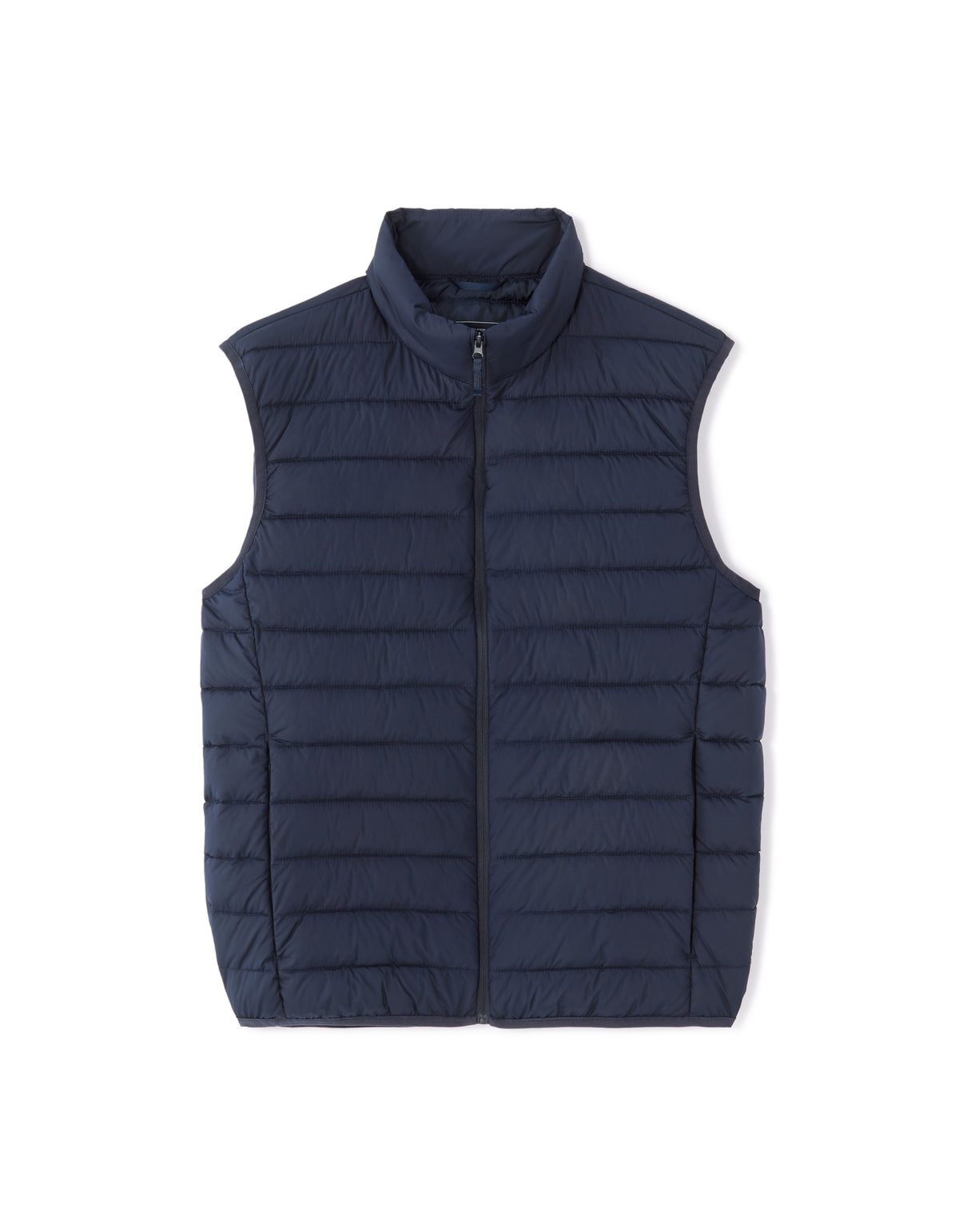 Regular Fit 100% Polyester Solid High Neck Jackets - Navy Blue