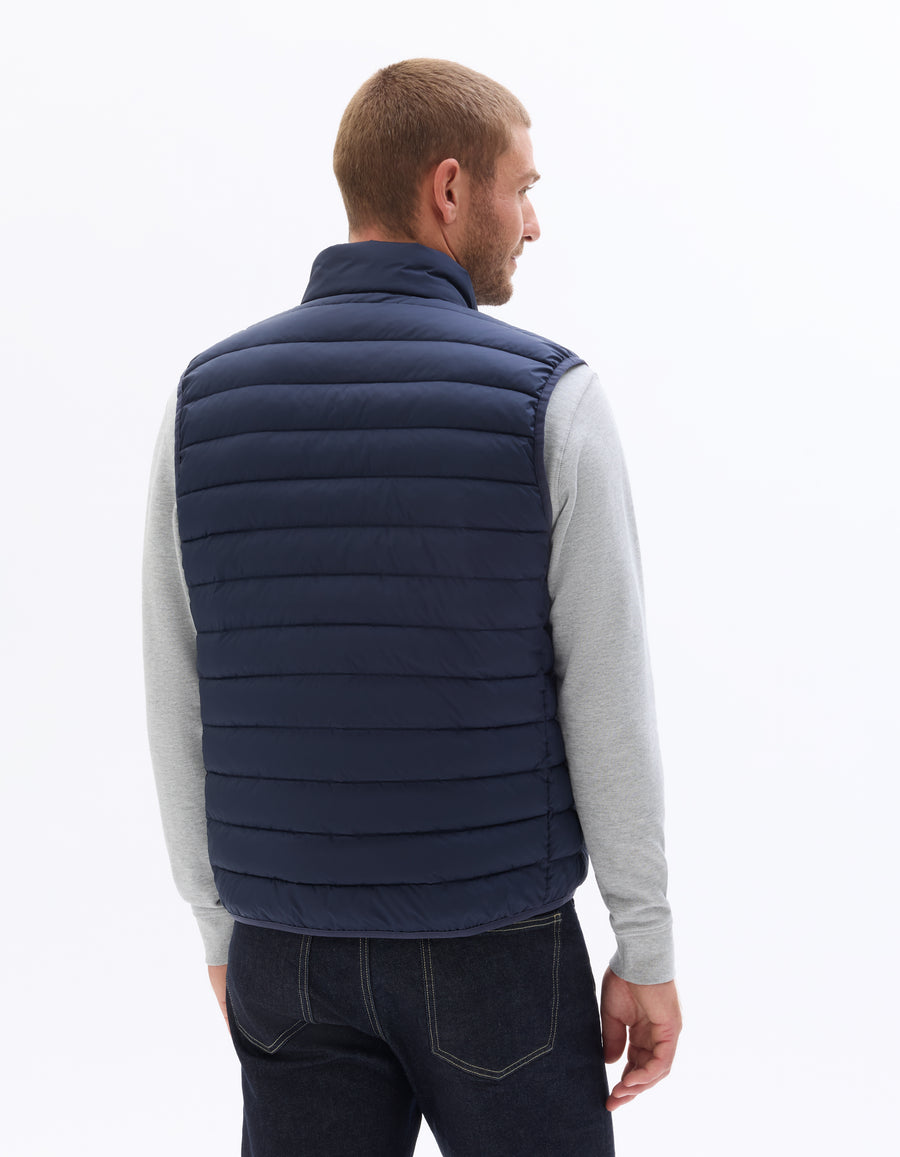 Regular Fit 100% Polyester Solid High Neck Jackets - Navy Blue