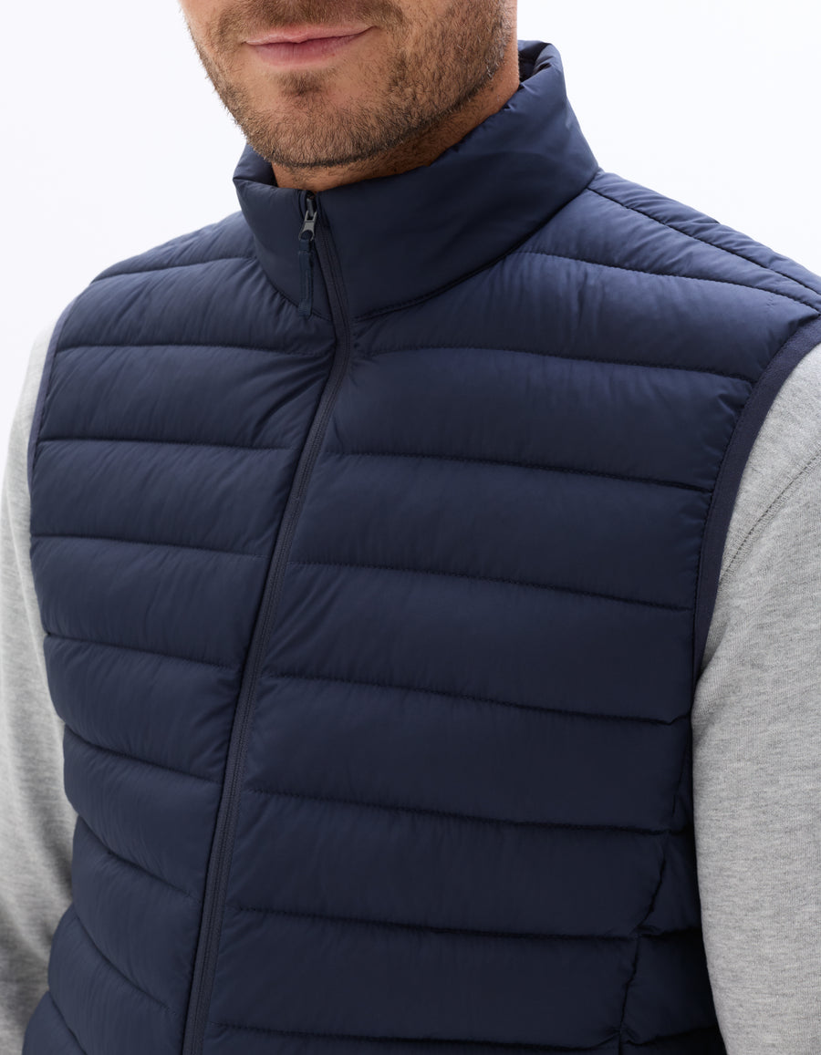 Regular Fit 100% Polyester Solid High Neck Jackets - Navy Blue