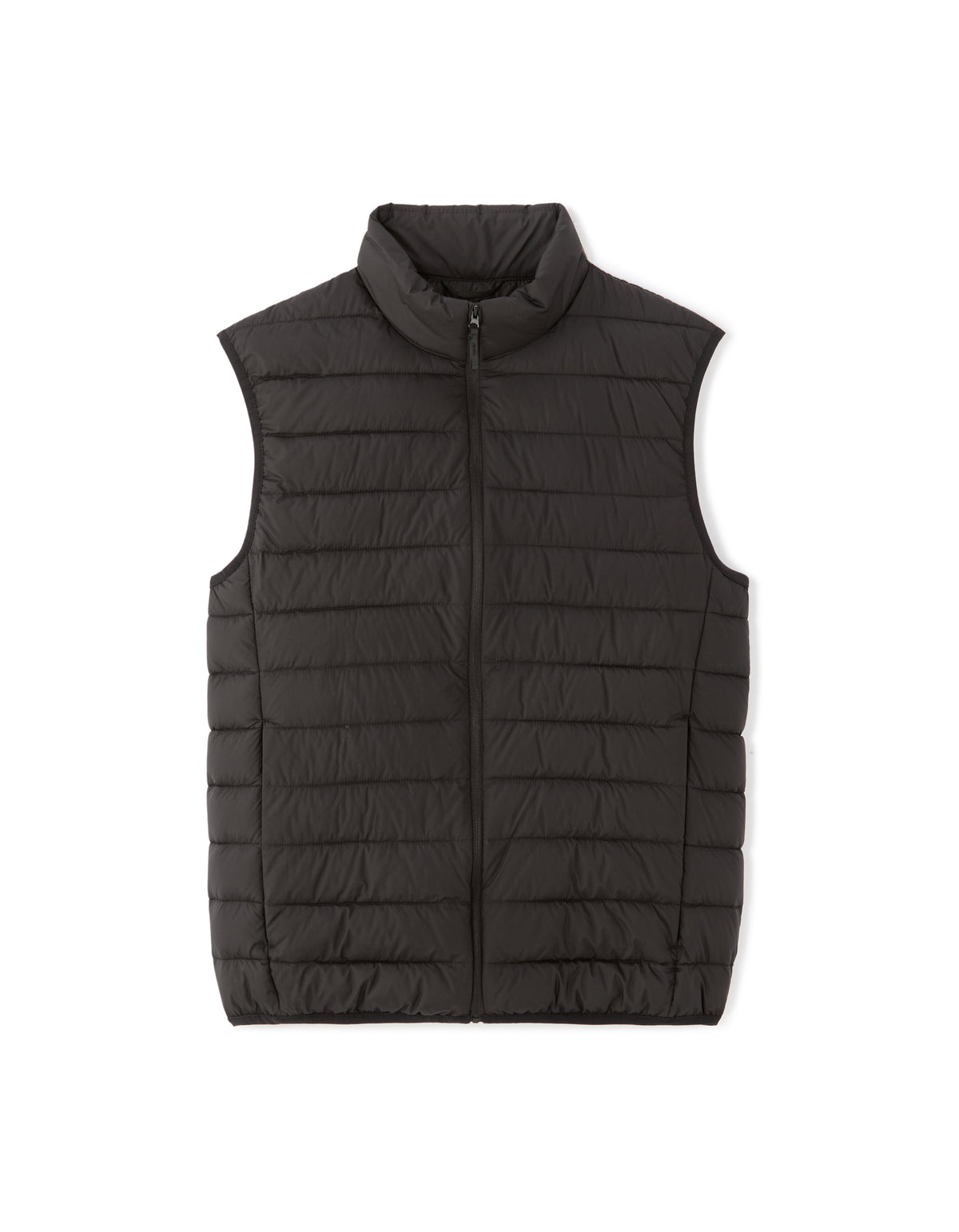 Regular Fit 100% Polyester Solid High Neck Jackets - Black