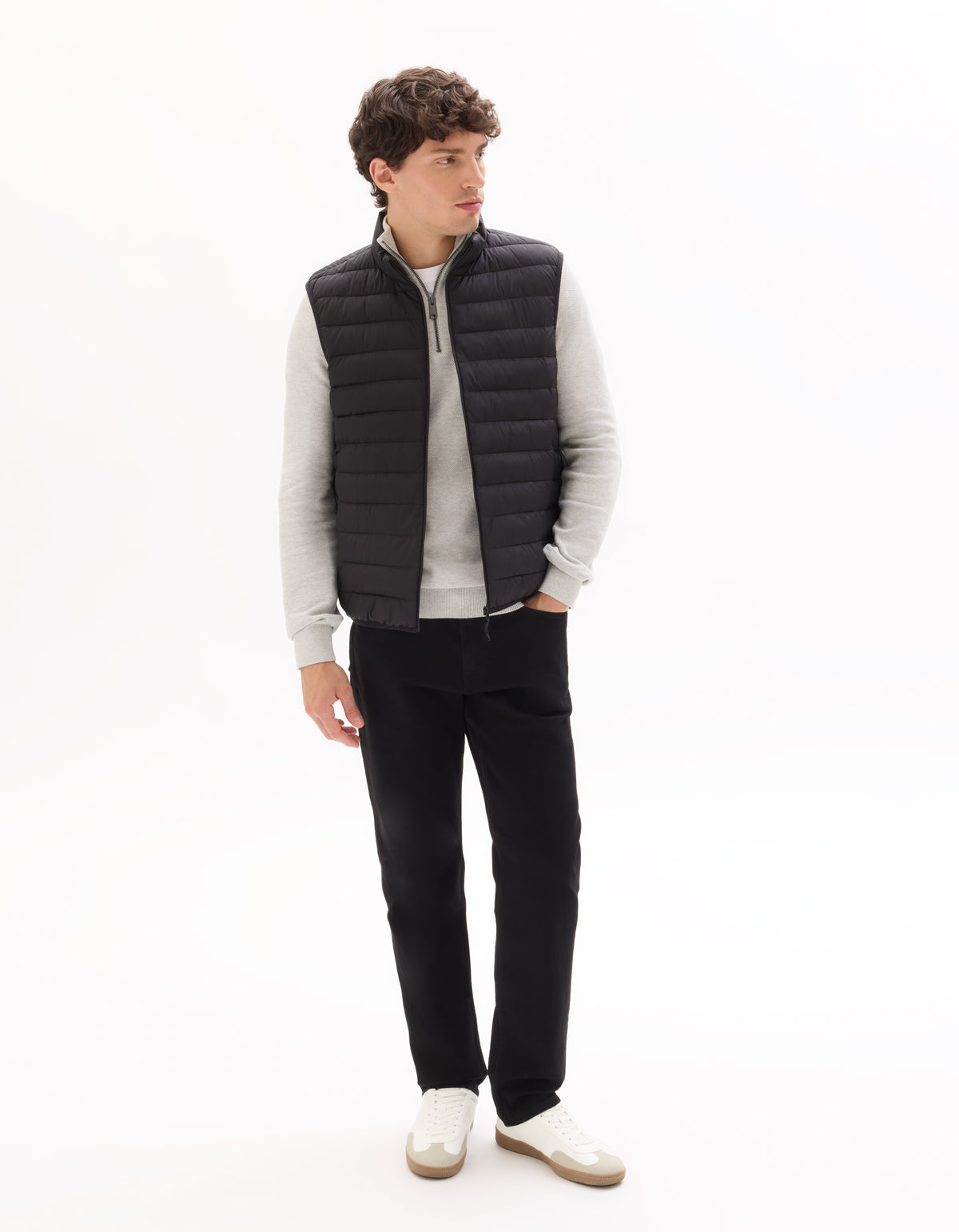 Regular Fit 100% Polyester Solid High Neck Jackets - Black